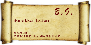 Beretka Ixion névjegykártya